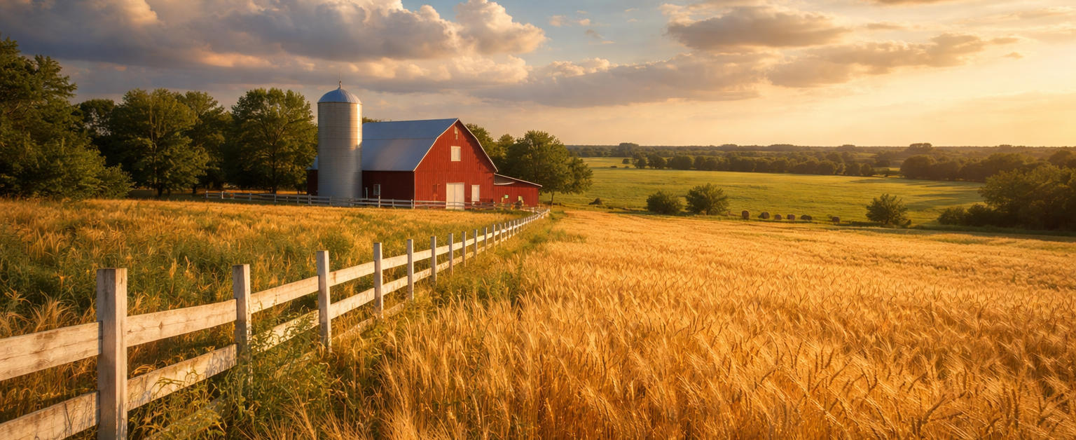 Oklahoma farmland and sky